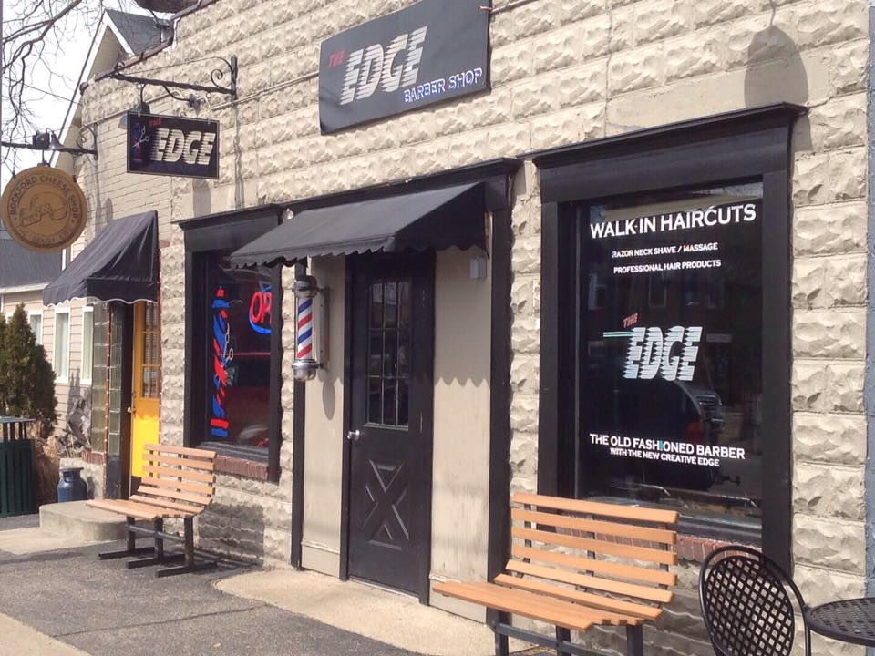 The Edge Barber Shop exterior - downtown Rockford, MI